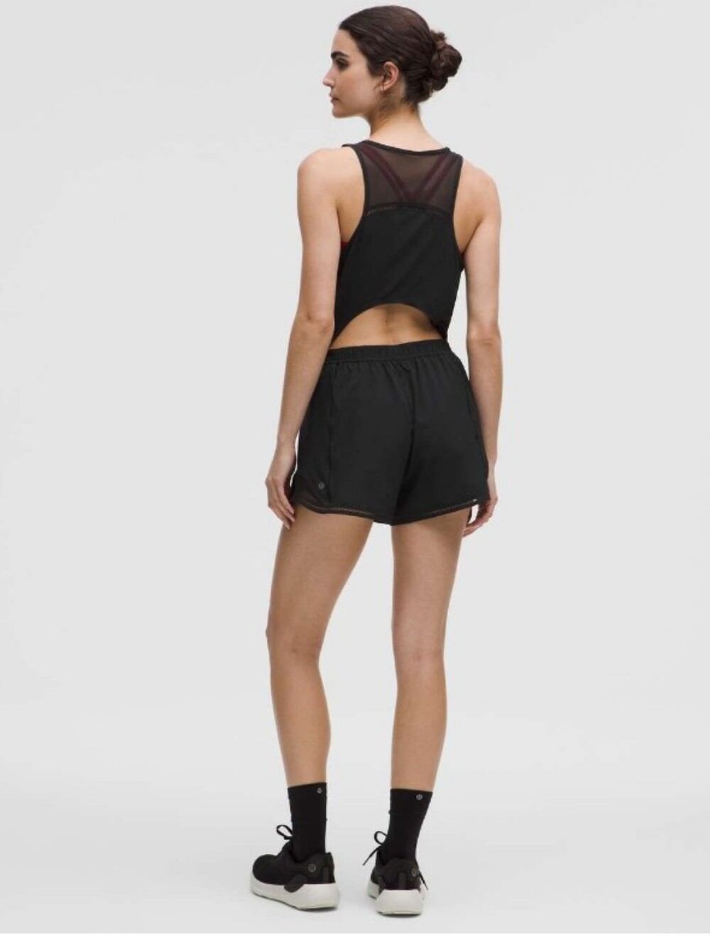 Lululemon Hotty Hot Running Romper w Lace Trim Black Size Small